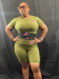 Crop Top Biker Set
